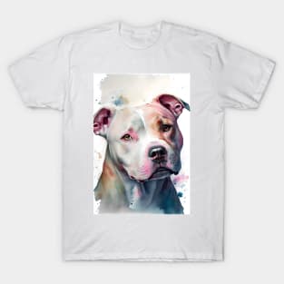 A Brown and White Pit Bull Terrier T-Shirt